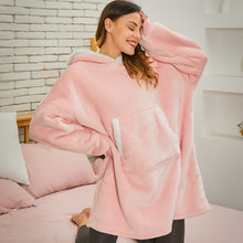 Load image into Gallery viewer, Women Blanket Sweatshirt Robe Winter Hoodies Outdoor Hooded Coats Warm Comfort Bathrobe Christmas Fleece Blanket Sudadera Mujer
