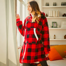 Load image into Gallery viewer, Women Blanket Sweatshirt Robe Winter Hoodies Outdoor Hooded Coats Warm Comfort Bathrobe Christmas Fleece Blanket Sudadera Mujer
