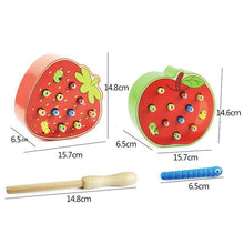 Load image into Gallery viewer, Wooden Puzzle Baby Wooden Toys Early Learning Toys Children Educational Toys Catch Worm Game Color Cognitive Strawberry Grasping
