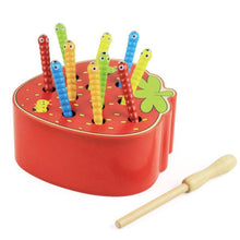 Load image into Gallery viewer, Wooden Puzzle Baby Wooden Toys Early Learning Toys Children Educational Toys Catch Worm Game Color Cognitive Strawberry Grasping
