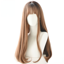 Load image into Gallery viewer, Layer Blue Brown Black LOLITA Wigs With Bangs Long Straight Omber Purple Noble Wigs For Women Fashion Cosplay Wig
