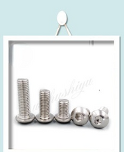 Load image into Gallery viewer, 10-20pcs M3 M4 M5 M6 304 Stainless Steel Half Round Button Flange Head With Washer Inner Hex Socket Allen  Bolt ISO7380.2
