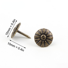 Load image into Gallery viewer, 100pcs Antique Brass Upholstery Nail Jewelry Gift Wine Case Box Sofa Decorative Tack Stud Pushpin Doornail Hardware
