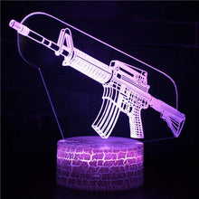 Load image into Gallery viewer, 3D Illusion Night Lights M4A1 Arms LED Table Lamp USB Atmosphere Lamp AK47 Machine Gun Lights Model Toys for Kids Christmas Gift

