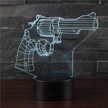 Load image into Gallery viewer, 3D Illusion Night Lights M4A1 Arms LED Table Lamp USB Atmosphere Lamp AK47 Machine Gun Lights Model Toys for Kids Christmas Gift
