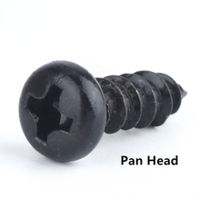 Load image into Gallery viewer, 100pcs M2 M2.6 M3 M3.5 Black Steel Mini Micro Small Phillips Flat Countersunk Head Cross Round Pan Head Self-tapping Wood Screw
