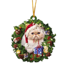 Load image into Gallery viewer, lovely Christmas Wooden cat animals Drop Ornaments wood Christmas tree diy pendant hanging sign xmas wreath home diy Decoration
